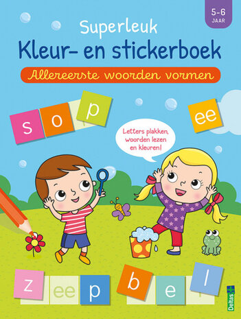 Superleuk kleur- en stickerboek - Allereerste woorden vormen