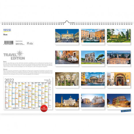 wandkalender Rome 2022 papier 39 x 58 cm