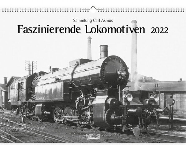 wandkalender 2022 Locomotieven 42 cm papier grijs