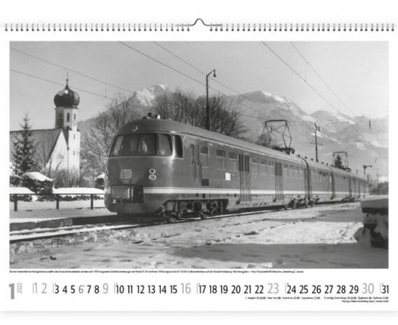 wandkalender 2022 Locomotieven 42 cm papier grijs