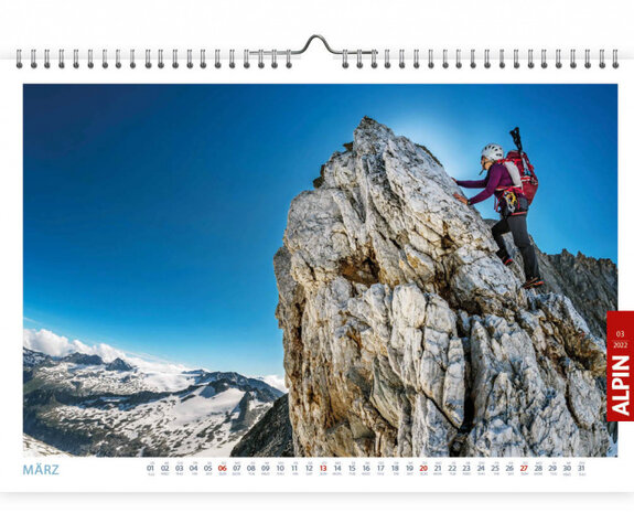 wandkalender 2022 Alpin 58 x 39,5 cm papier