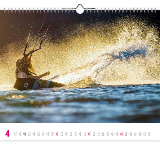 wandkalender 2022 Kitesurfen 56 cm papier turquoise