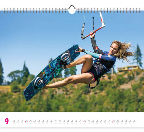 wandkalender 2022 Kitesurfen 56 cm papier turquoise