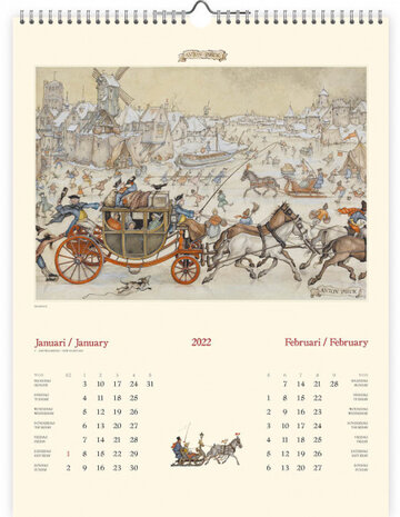 kalender 2022 Anton Pieck Hart 33,5 x 44 cm papier