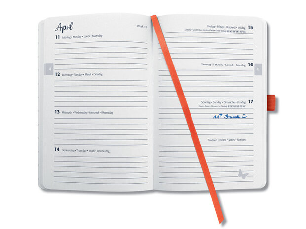 weekagenda 2022 Jolie Flair A5 hardcover oranje