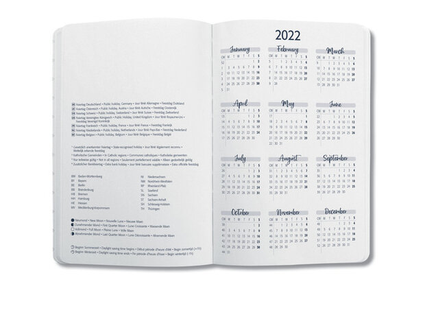weekagenda 2022 Jolie Flair A6 hardcover grijs