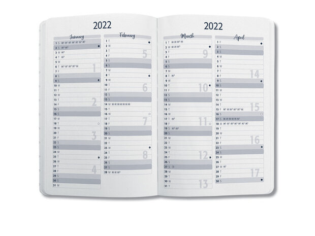 weekagenda 2022 Jolie Flair A6 hardcover grijs