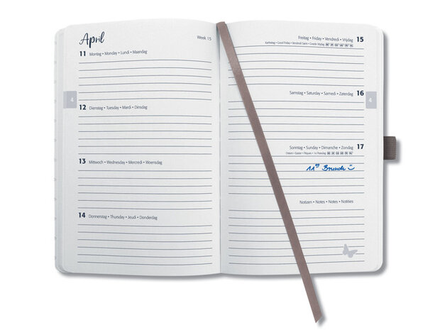 weekagenda 2022 Jolie Flair A6 hardcover bruin