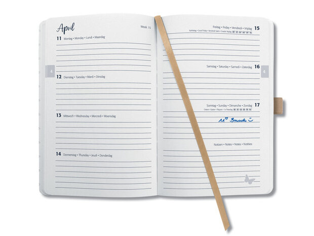 weekagenda 2022 Jolie Impress A5 hardcover bruin