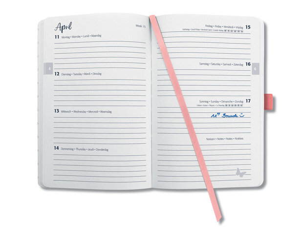 weekagenda 2022 Jolie A6 hardcover zalmroze