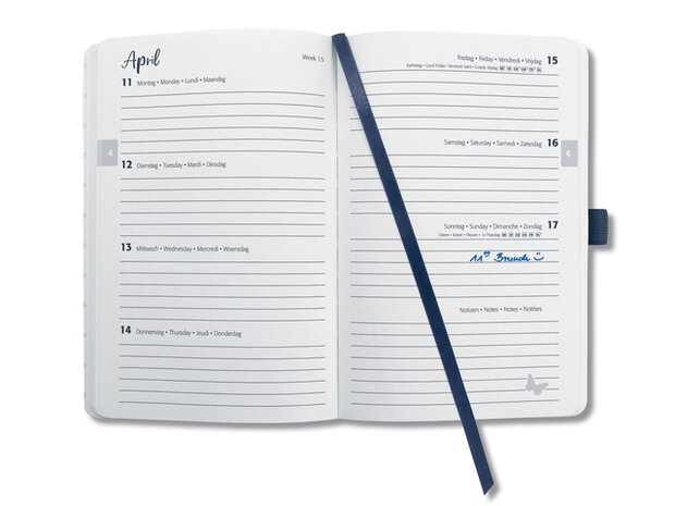 weekagenda 2022 Jolie A6 hardcover donkerblauw