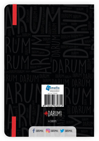agenda 2022 Darum 12,7 x 17,8 cm papier zwart/rood
