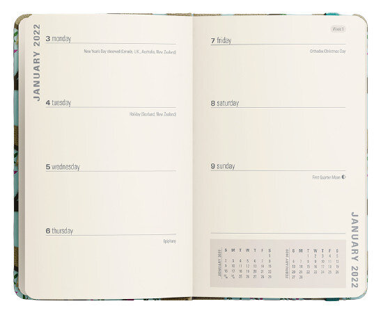agenda 2022 Sloths 12,7 x 17,8 cm papier groen