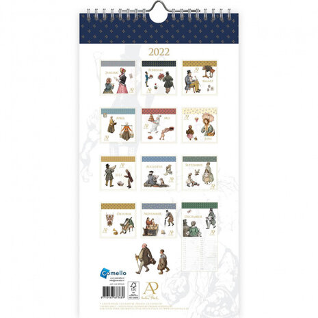 kalender 2022 Anton Pieck 34 x 18,5 cm papier