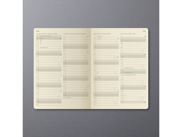 weekagenda 2022 Conceptum A6 hardcover grijs 176 pagina&#039;s