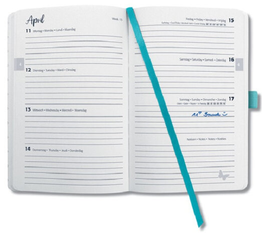 weekagenda 2022 Jolie A6 hardcover turquoise 174 pagina&#039;s