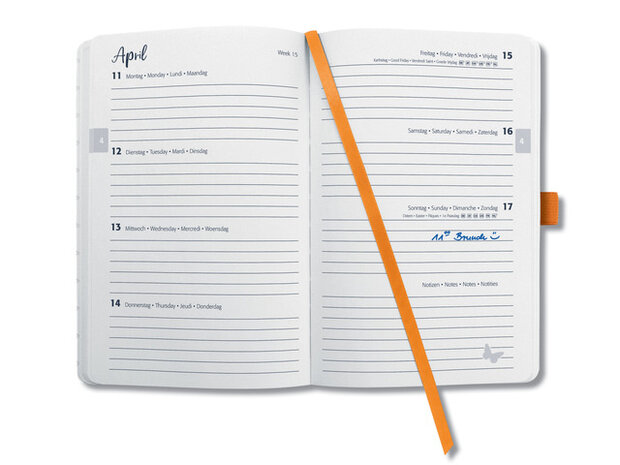 weekagenda 2022 Jolie A6 hardcover geel 174 pagina&#039;s
