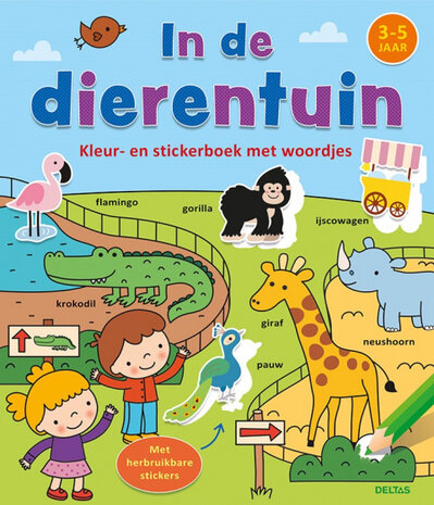 kleur- en stickerboek in de dierentuin (3-5 jaar)