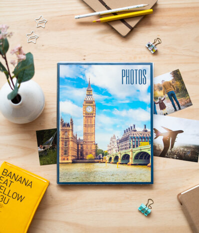 fotoalbum Londen paperback 13 x 20 cm papier blauw