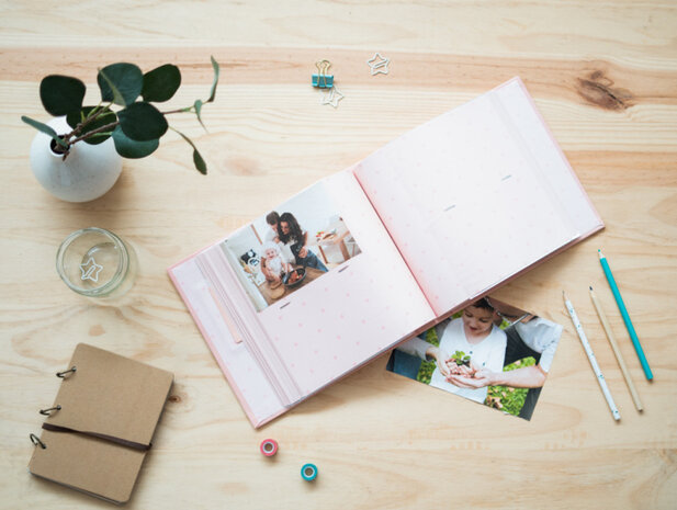 fotoalbum Baby Polka hardcover 10 x 15 cm roze