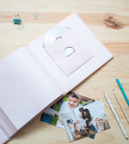 fotoalbum Baby Polka hardcover 10 x 15 cm roze
