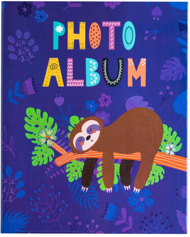 fotoalbum Luiaard hardcover 13 x 20 cm blauw