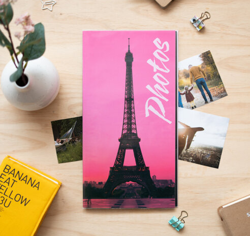 fotoalbum Paris paperback 10 x 15 cm roze