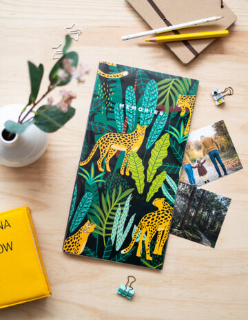 fotoalbum Leopard paperback 10 x 15 cm zwart