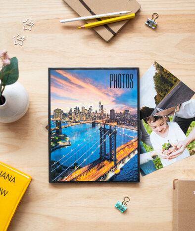 fotoalbum New York paperback 13 x 20 cm blauw