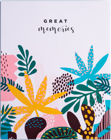 fotoalbum Abstract Tropics paperback 13 x 20 cm roze