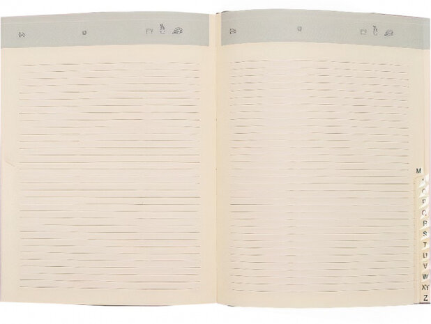 adresboek ABC 16,8 x 22 cm papier/karton grijs