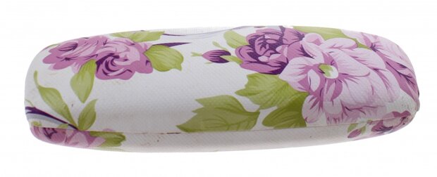 brillenkoker 16 x 5 cm dames wit/roze