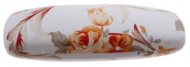 brillenkoker 16 x 5 cm dames wit/oranje