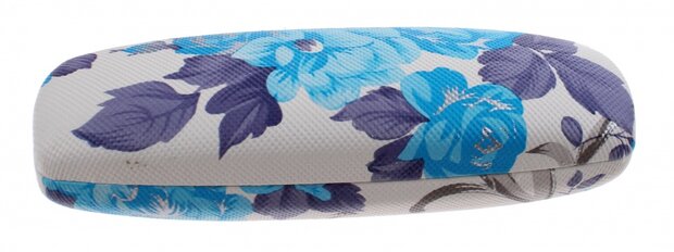 brillenkoker 16 x 5 cm dames wit/blauw