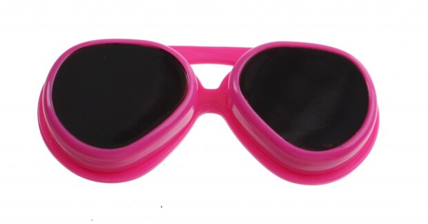 Lenzendoosje roze zonnebril