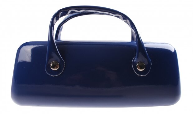 Brillenkoker tasje 16 x 6 cm donkerblauw