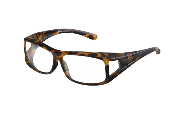 overzetbril bruin unisex met transparante lens Vz0001ews
