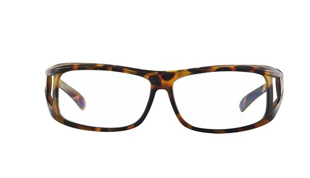 overzetbril bruin unisex met transparante lens Vz0001ews