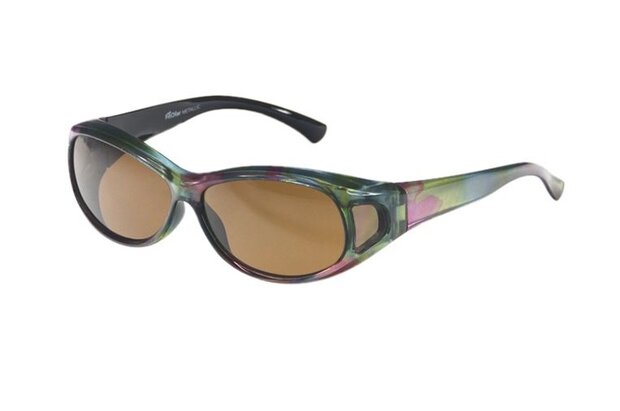 overzetzonnebril groen dames met bruine lens Vz0007po