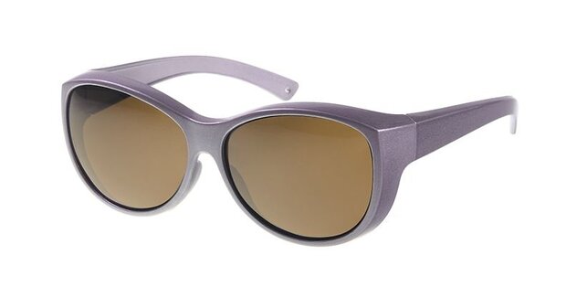 overzetzonnebril metallic lila dames met bruine lens Vz0034pm