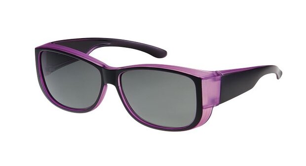 overzetzonnebril zwart/paars unisex met groene lens VZ0035M