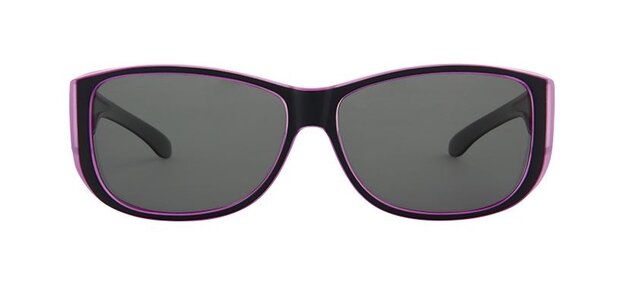 overzetzonnebril zwart/paars unisex met groene lens VZ0035M