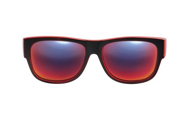 overzetzonnebril zwart unisex met rode spiegellens VZ0024L
