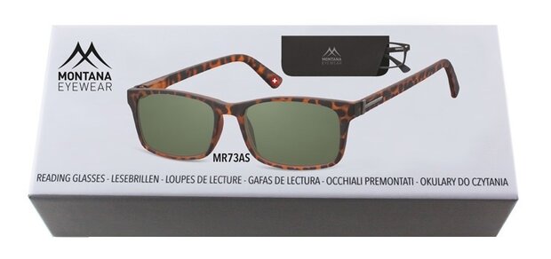 zonnebril Mr73as unisex rechthoekig turtle sterkte +2.00