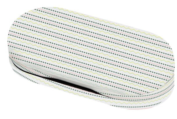lenzen-/brillenkoker 16,5 cm metaal wit