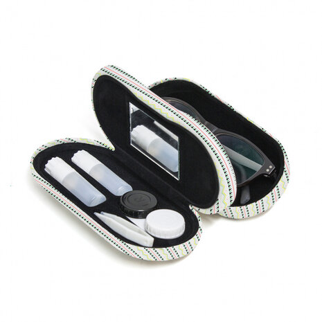 lenzen-/brillenkoker 16,5 cm metaal wit