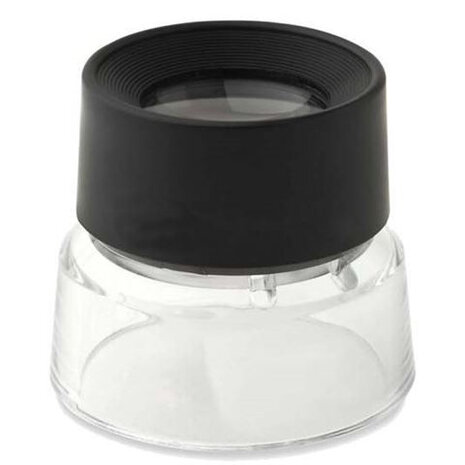 opzetloep LL-10 10x - 30mm acryl/glas zwart/transparant