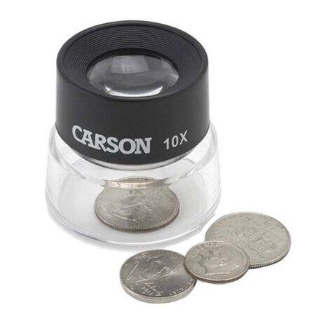 opzetloep LL-10 10x - 30mm acryl/glas zwart/transparant