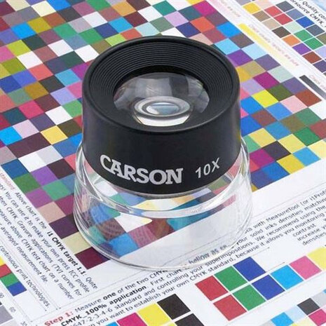 opzetloep LL-10 10x - 30mm acryl/glas zwart/transparant