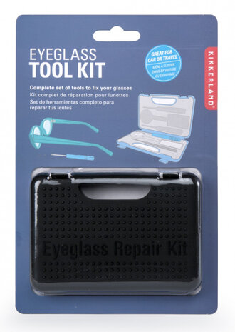 reparatieset brillen 13 x 7,6 cm zwart 17-delig